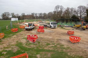 The site of the new Pavilion, next to the existing nets.